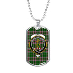 Gray Scottish Clan Tartan Military Dog Tag Necklace Jewelry