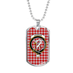 Lennox Crest Dress Scottish Clan Tartan Military Dog Tag Necklace Jewelry