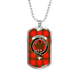 Darroch Scottish Clan Tartan Military Dog Tag Necklace Jewelry