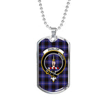 Dunlop Scottish Clan Tartan Military Dog Tag Necklace Jewelry