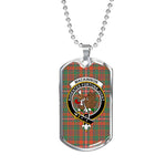 MacKinnon Ancient Scottish Clan Tartan Military Dog Tag Necklace Jewelry
