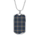 MacDowall Light Scottish Clan Tartan Military Dog Tag Necklace Jewelry