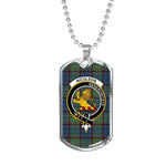 Nicolson Hunting Ancient Scottish Clan Tartan Military Dog Tag Necklace Jewelry
