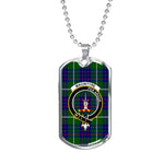 MacIntyre Hunting Modern Scottish Clan Tartan Military Dog Tag Necklace Jewelry