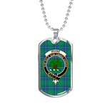 Irvine Ancient Scottish Clan Tartan Military Dog Tag Necklace Jewelry