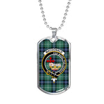 MacDonald Clan Donald Of The Isles Hunting Ancient Scottish Clan Tartan Military Dog Tag Necklace Jewelry