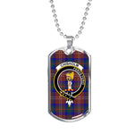 Chisholm Hunting Modern Scottish Clan Tartan Military Dog Tag Necklace Jewelry