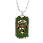 MacKinnon Hunting Modern Scottish Clan Tartan Military Dog Tag Necklace Jewelry