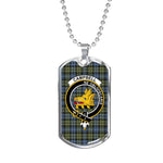 Campbell Faded Scottish Clan Tartan Military Dog Tag Necklace Jewelry