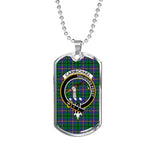 Carmichael Scottish Clan Tartan Military Dog Tag Necklace Jewelry