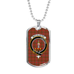 MacAlister Scottish Clan Tartan Military Dog Tag Necklace Jewelry