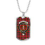 MacAlister Modern Scottish Clan Tartan Military Dog Tag Necklace Jewelry