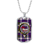 MacDonald Sleat Dress Modern Scottish Clan Tartan Military Dog Tag Necklace Jewelry