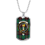 Chisholm Hunting Ancient Scottish Clan Tartan Military Dog Tag Necklace Jewelry