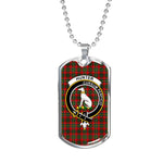 Hunter USA Scottish Clan Tartan Military Dog Tag Necklace Jewelry