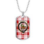 Maxwell Plaid Scottish Clan Tartan Military Dog Tag Necklace Jewelry