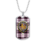 MacPherson Hunting Modern Scottish Clan Tartan Military Dog Tag Necklace Jewelry