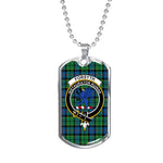 Forsyth Ancient Scottish Clan Tartan Military Dog Tag Necklace Jewelry