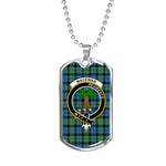 MacEwan Ancient Scottish Clan Tartan Military Dog Tag Necklace Jewelry