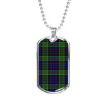 Newman Scottish Clan Tartan Military Dog Tag Necklace Jewelry