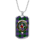 Elphinstone Scottish Clan Tartan Military Dog Tag Necklace Jewelry