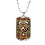 MacMillan Old Weathered Scottish Clan Tartan Military Dog Tag Necklace Jewelry