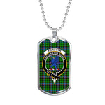 Forsyth Scottish Clan Tartan Military Dog Tag Necklace Jewelry