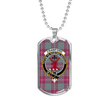 Crawford Ancient Scottish Clan Tartan Military Dog Tag Necklace Jewelry