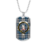 Napier Modern Scottish Clan Tartan Military Dog Tag Necklace Jewelry