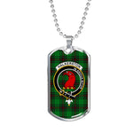 Halkerston Scottish Clan Tartan Military Dog Tag Necklace Jewelry