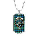 Gunn Ancient Scottish Clan Tartan Military Dog Tag Necklace Jewelry