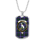 Hunter Modern Scottish Clan Tartan Military Dog Tag Necklace Jewelry