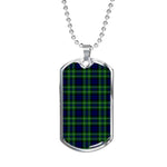 MacNeill Of Colonsay Hunting Scottish Clan Tartan Military Dog Tag Necklace Jewelry