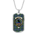 MacDonell Of Glengarry Ancient Scottish Clan Tartan Military Dog Tag Necklace Jewelry