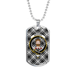 Menzies Scottish Clan Tartan Military Dog Tag Necklace Jewelry