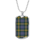 MacSporran Scottish Clan Tartan Military Dog Tag Necklace Jewelry