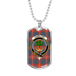 Hamilton Ancient Scottish Clan Tartan Military Dog Tag Necklace Jewelry