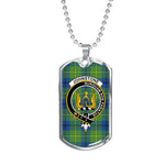 Johnstone Ancient Scottish Clan Tartan Military Dog Tag Necklace Jewelry
