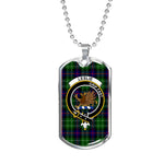 Leslie Hunting Scottish Clan Tartan Military Dog Tag Necklace Jewelry