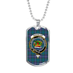 Douglas Modern Scottish Clan Tartan Military Dog Tag Necklace Jewelry