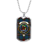 Fraser Hunting Ancient Scottish Clan Tartan Military Dog Tag Necklace Jewelry
