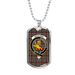 Nicolson Hunting Weathered Scottish Clan Tartan Military Dog Tag Necklace Jewelry