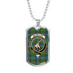 MacMillan Hunting Ancient Scottish Clan Tartan Military Dog Tag Necklace Jewelry