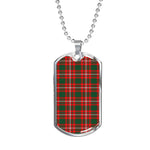 Princess Margaret Scottish Clan Tartan Military Dog Tag Necklace Jewelry