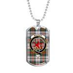 MacDuff Dress Ancient Scottish Clan Tartan Military Dog Tag Necklace Jewelry