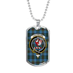 Cockburn Modern Scottish Clan Tartan Military Dog Tag Necklace Jewelry