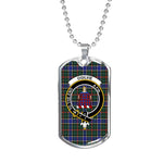 Ogilvie Hunting Modern Scottish Clan Tartan Military Dog Tag Necklace Jewelry