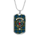 Colquhoun Ancient Scottish Clan Tartan Military Dog Tag Necklace Jewelry