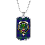 Hamilton Hunting Modern Scottish Clan Tartan Military Dog Tag Necklace Jewelry