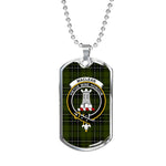 MacLean Hunting Scottish Clan Tartan Military Dog Tag Necklace Jewelry